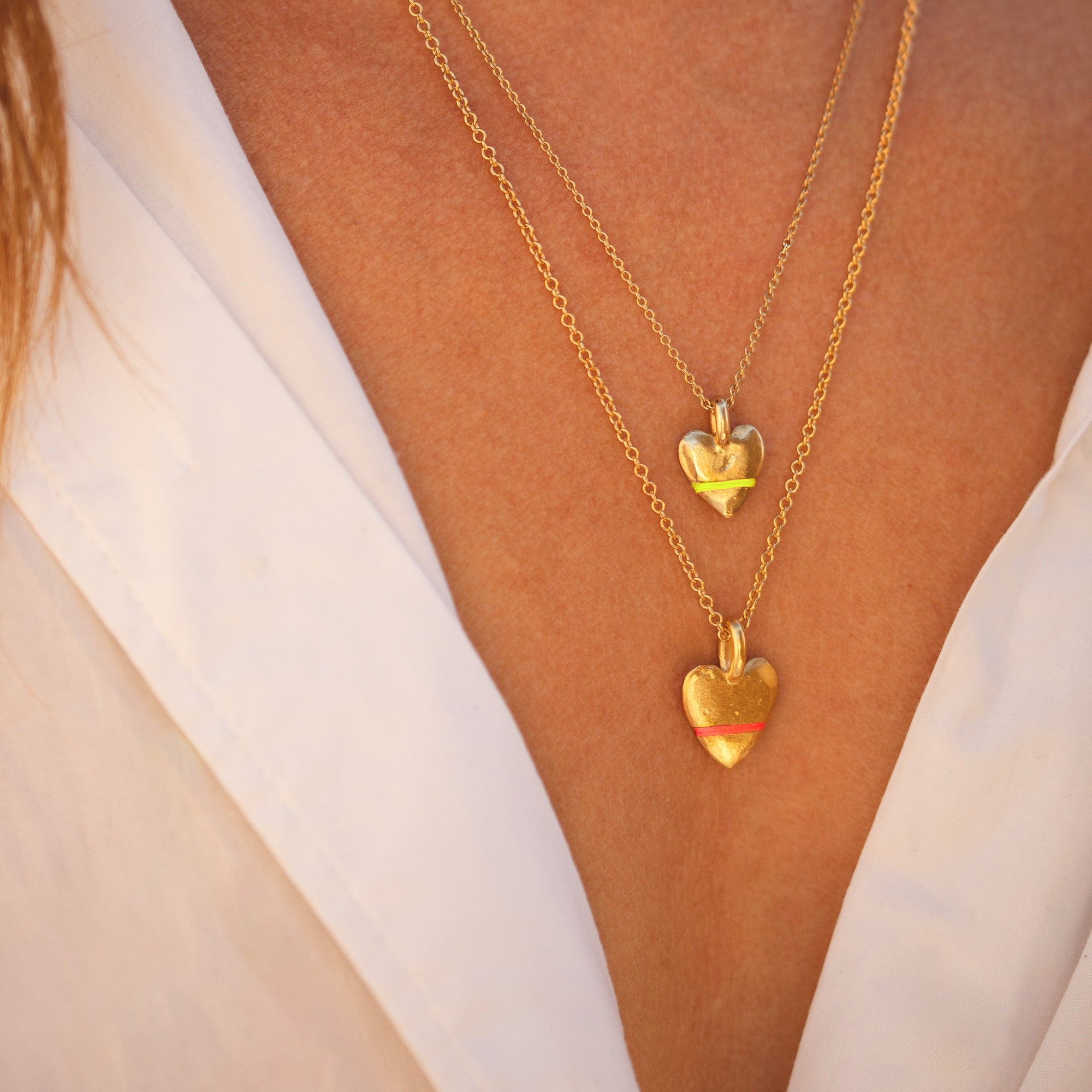 Thousand Fibres Tiny Full-Heart Necklace in Solar