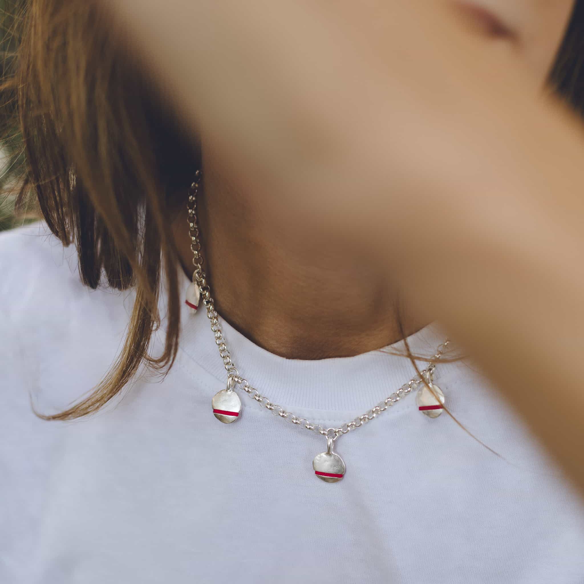 The charmed Constellation Necklace - Sterling Silver - Ruby-Red