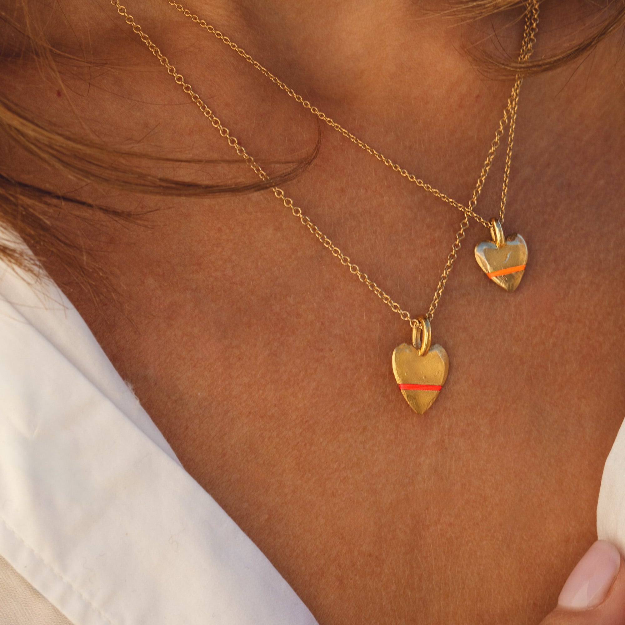 Thousand Fibres Tiny Full-Heart Necklace in Flare