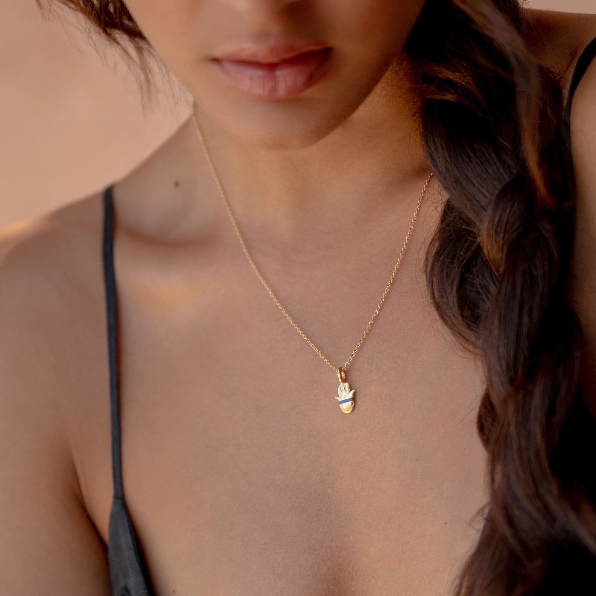 The Tiny Talisman Hamsa Necklace - Thousand Fibres