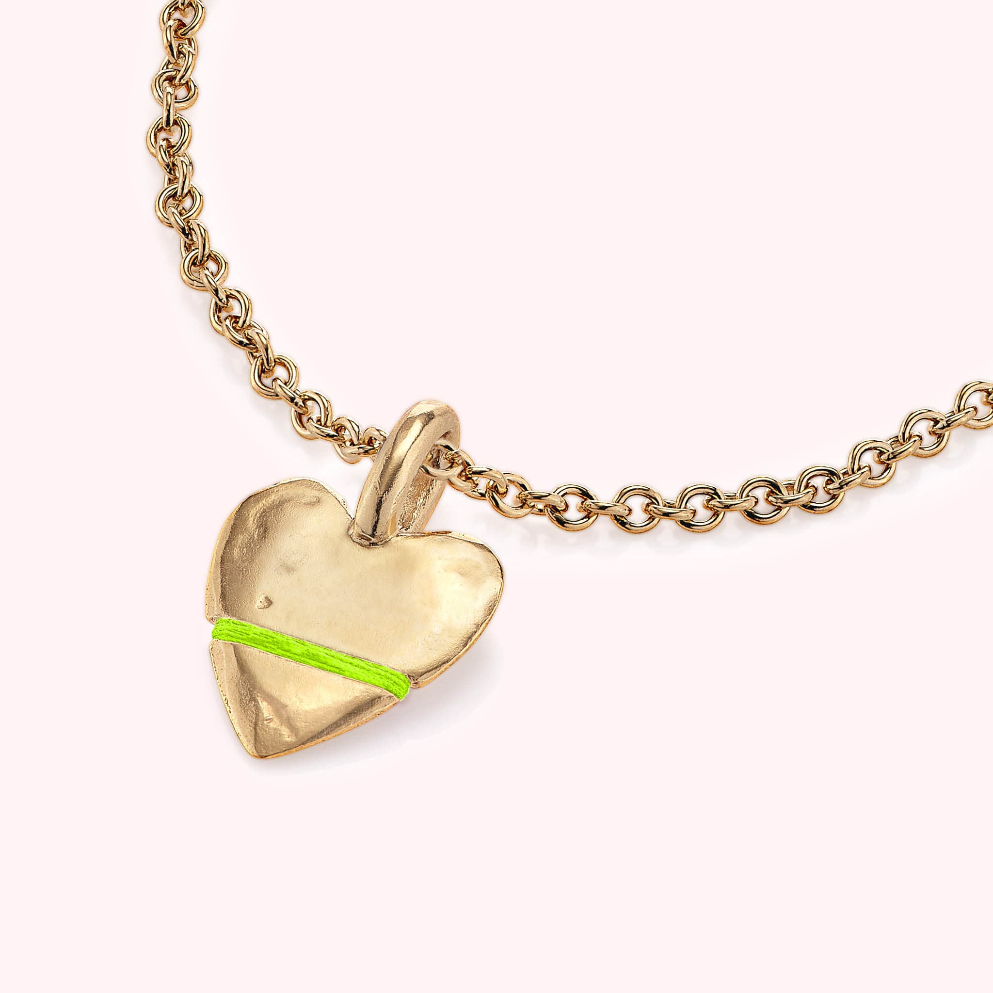 Thousand Fibres  Mini Full-Heart Necklace in Zest