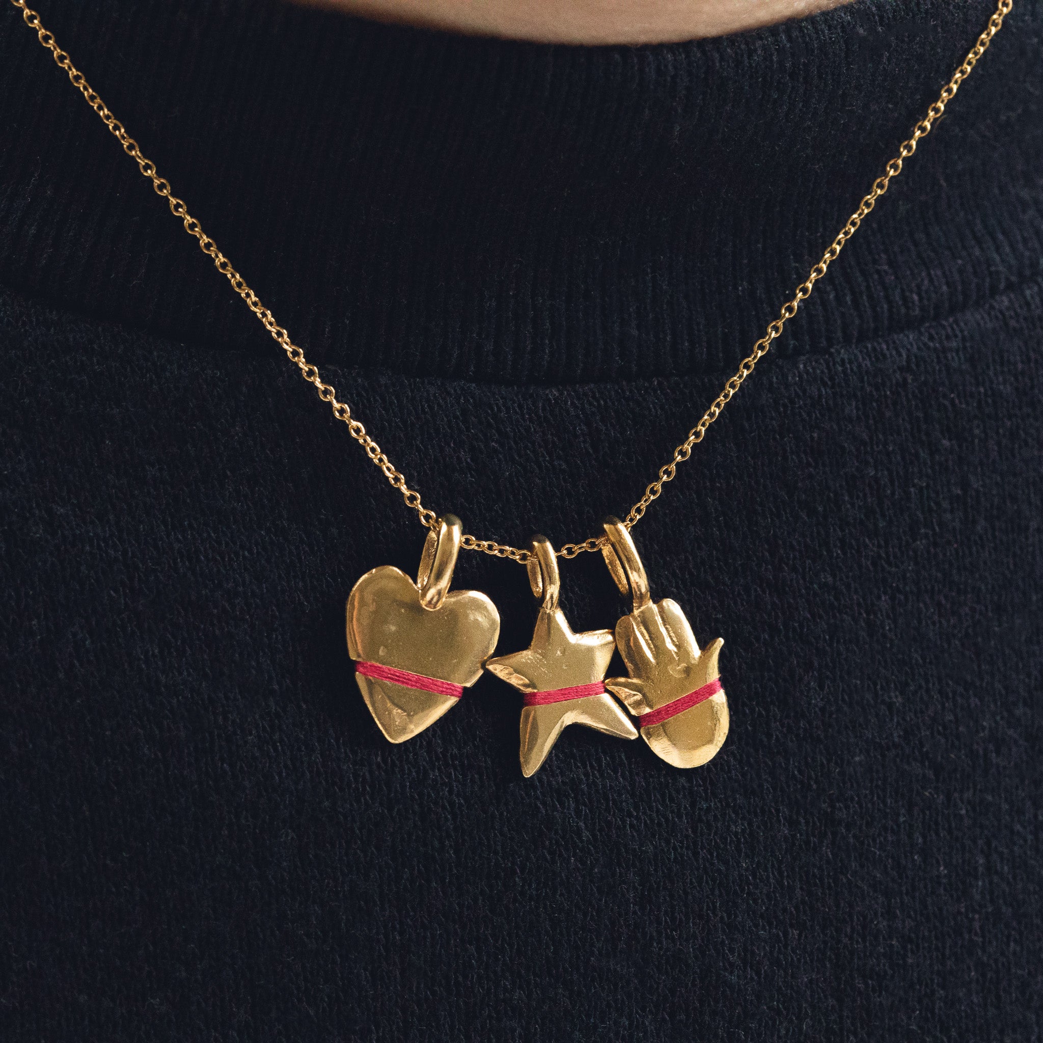 The Mini Talisman Trio Necklace - Thousand Fibres