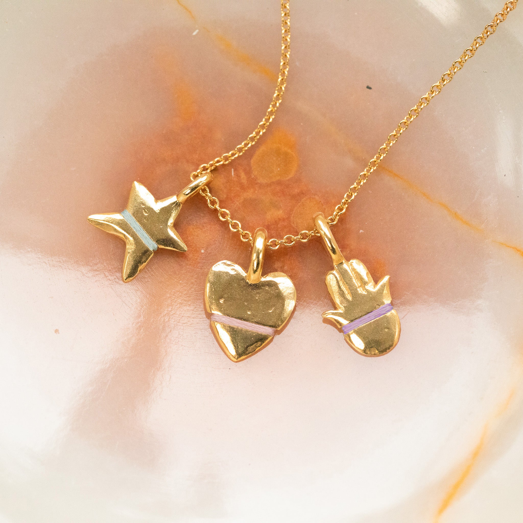 The Mini Talisman Trio Necklace - Thousand Fibres