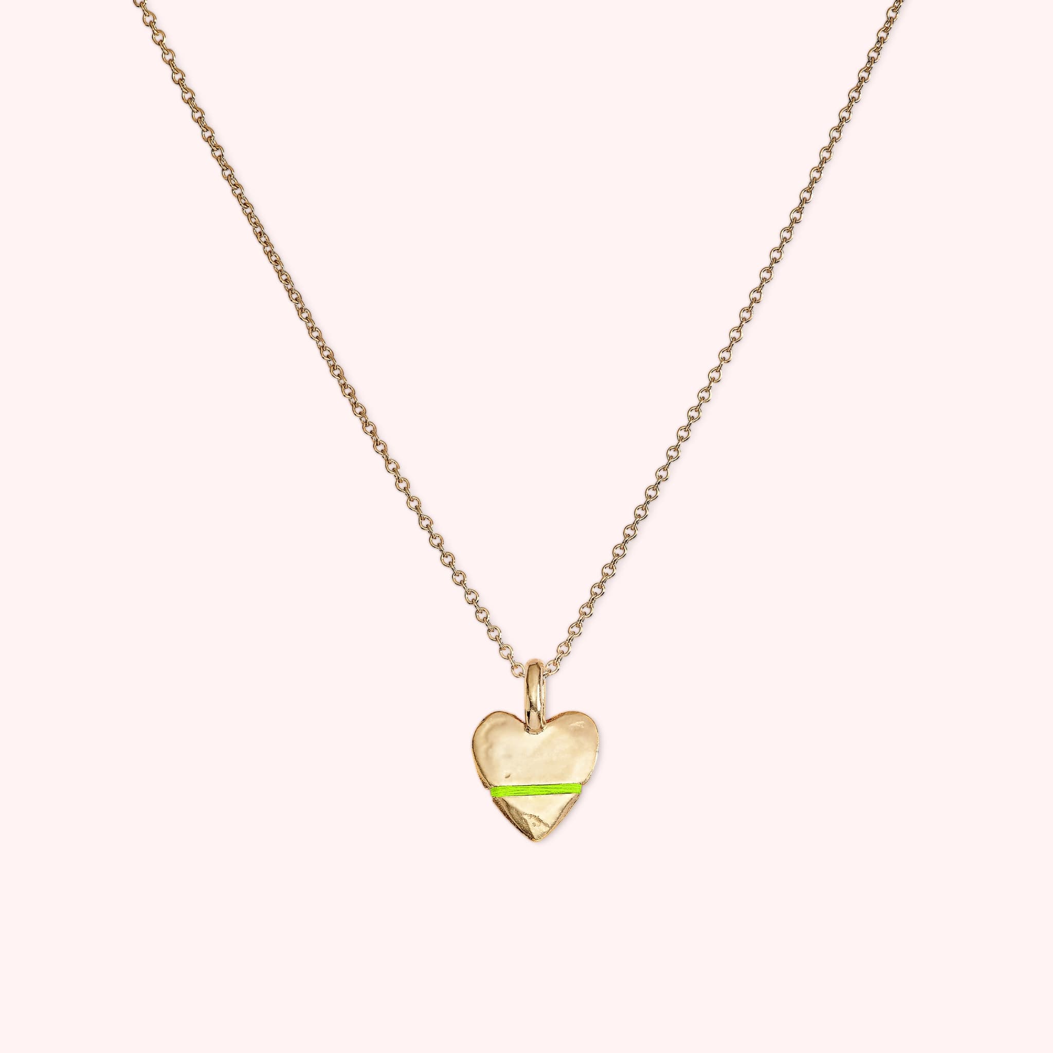 Thousand Fibres  Mini Full-Heart Necklace in Zest