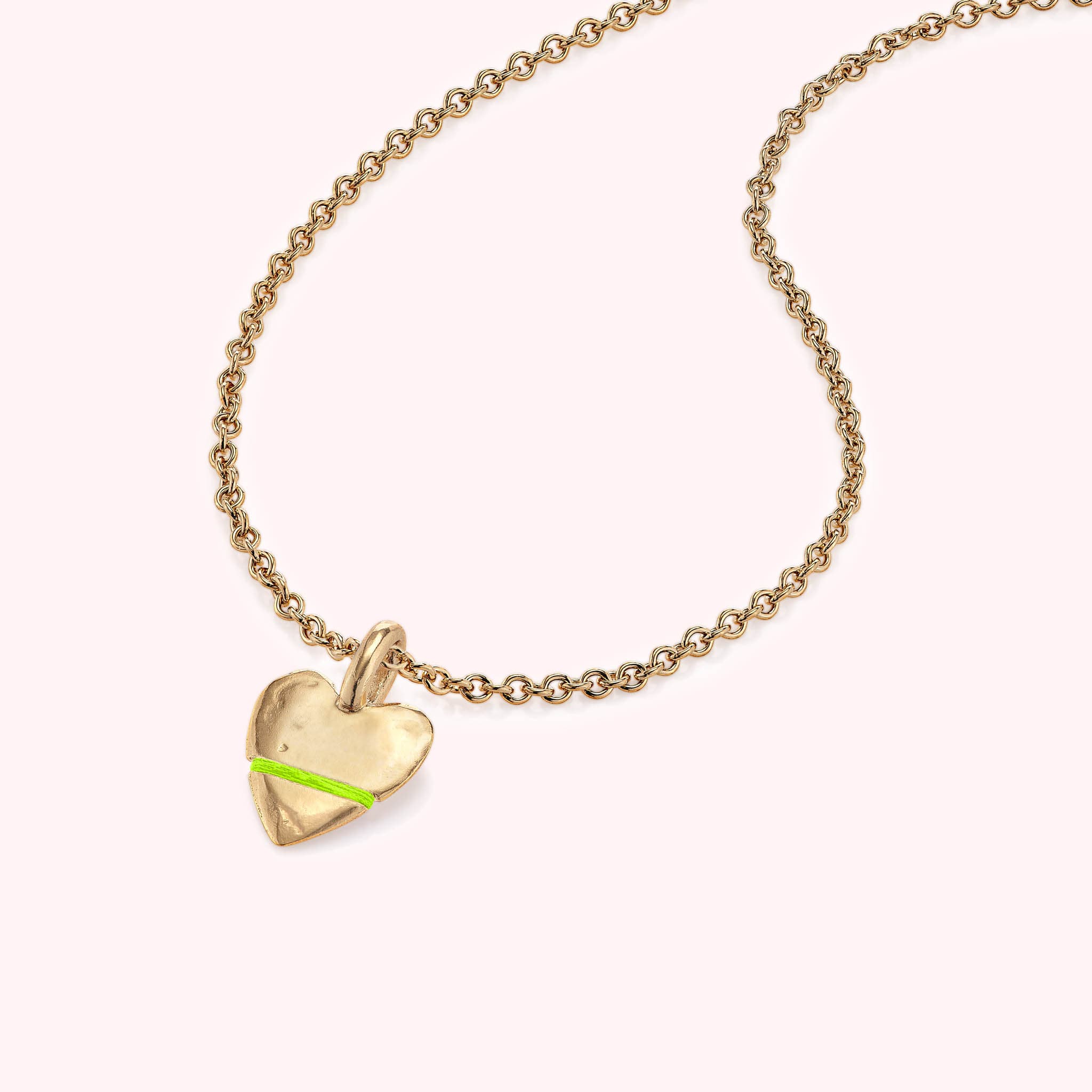 Thousand Fibres  Mini Full-Heart Necklace in Zest