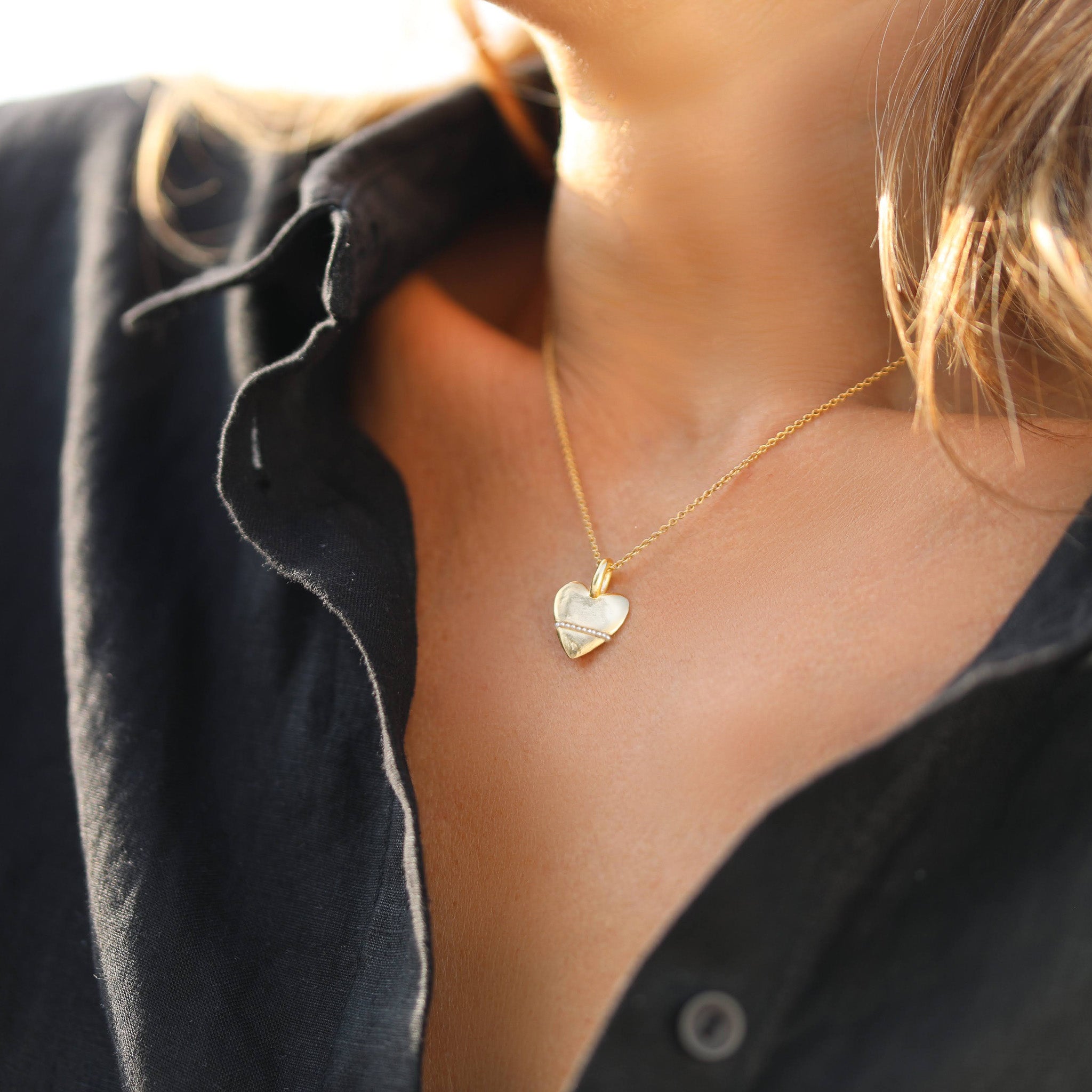 The Pearl Mini Heart-Full Necklace - Thousand Fibres