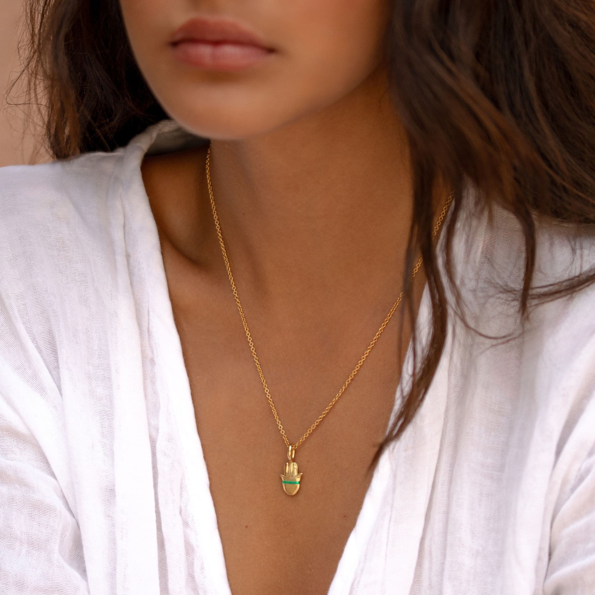 The Mini Hamsa Necklace - Thousand Fibres