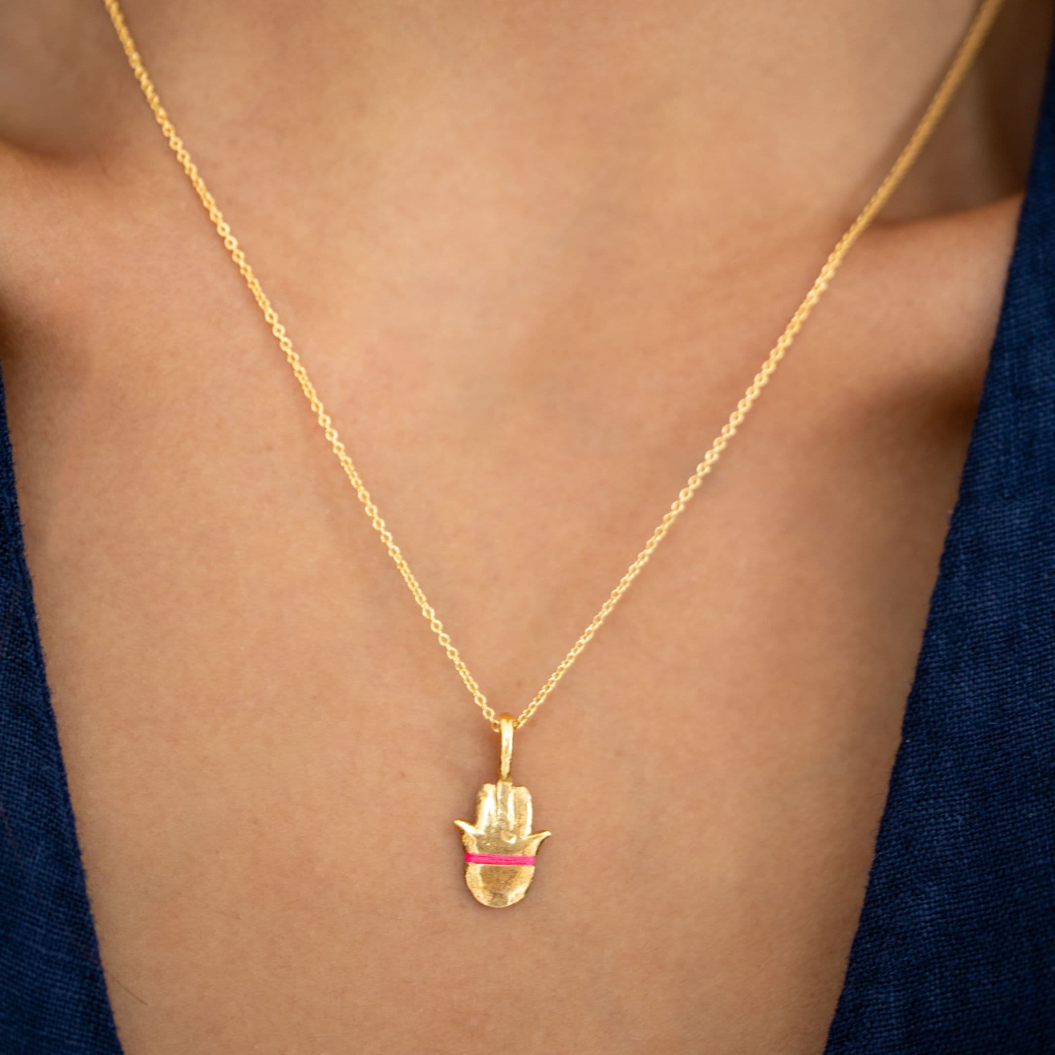 The Mini Hamsa Necklace - Thousand Fibres