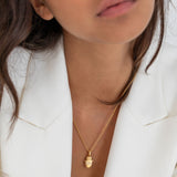 The Pearl Mini Hamsa Necklace - Thousand Fibres