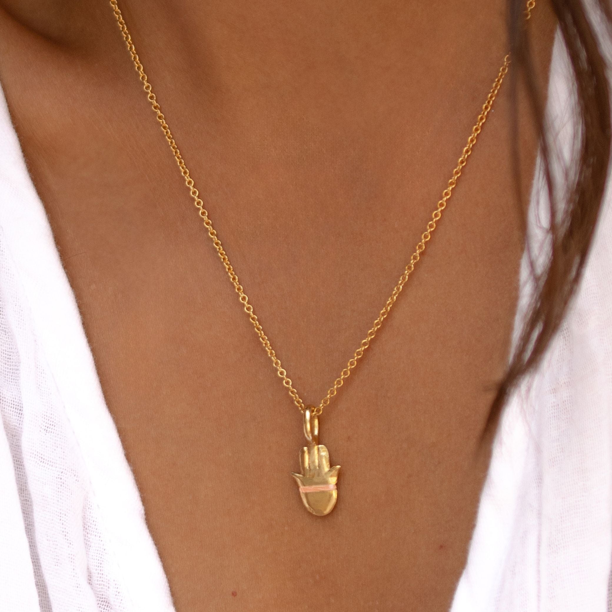 The Mini Hamsa Necklace - Thousand Fibres