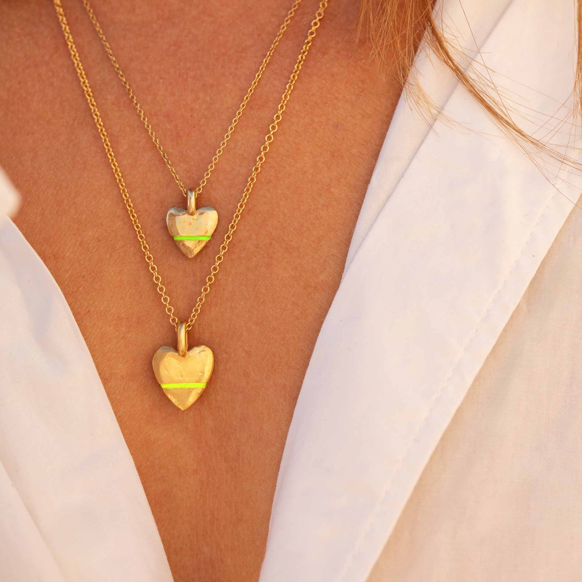 Thousand Fibres  Mini Full-Heart Necklace in Solar