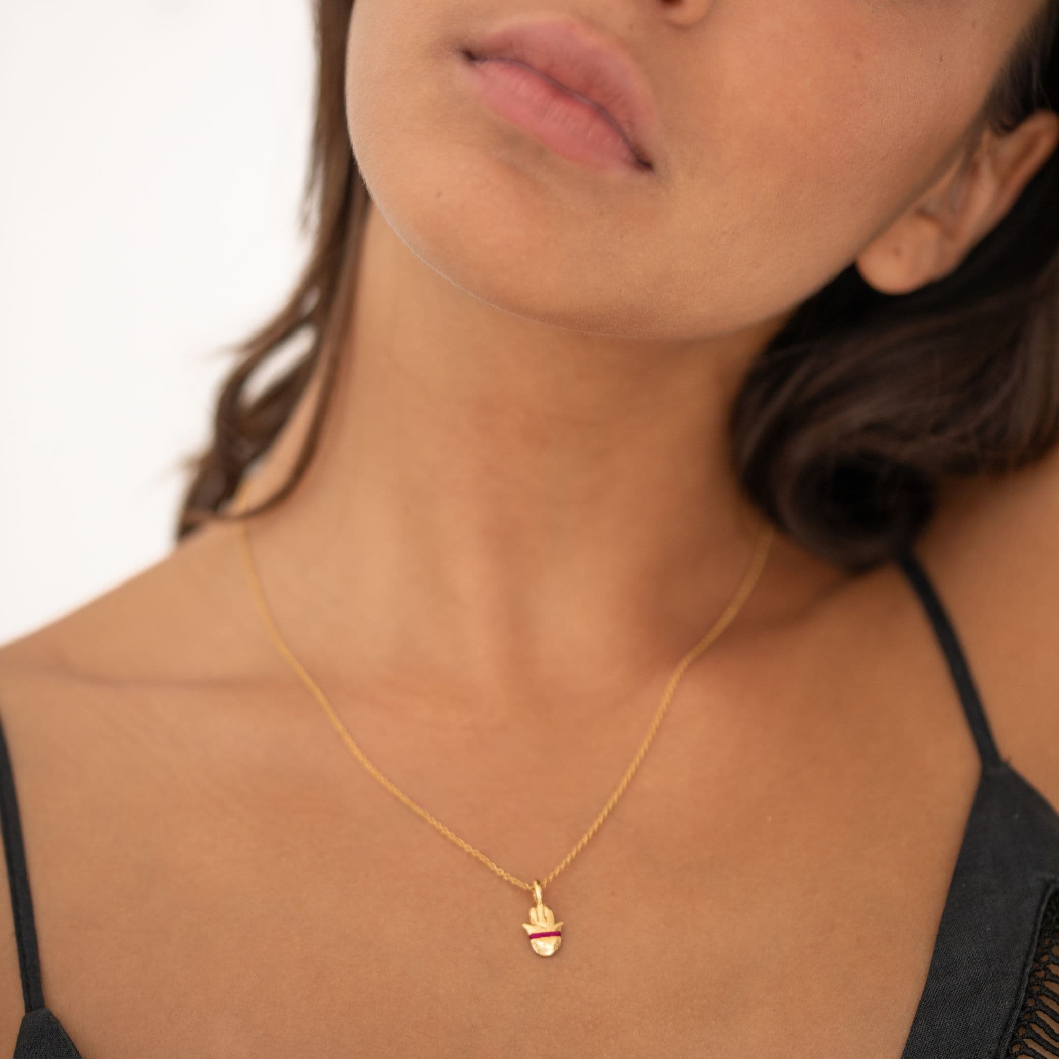 The Tiny Talisman Hamsa Necklace - Thousand Fibres