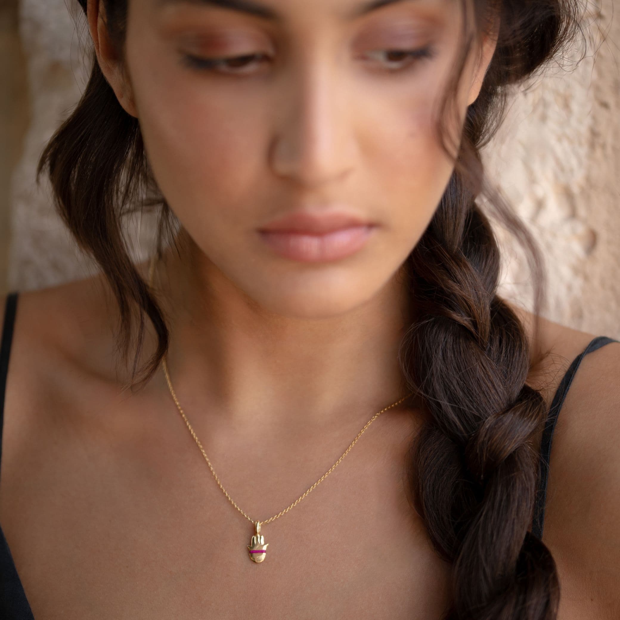 The Tiny Talisman Hamsa Necklace - Thousand Fibres