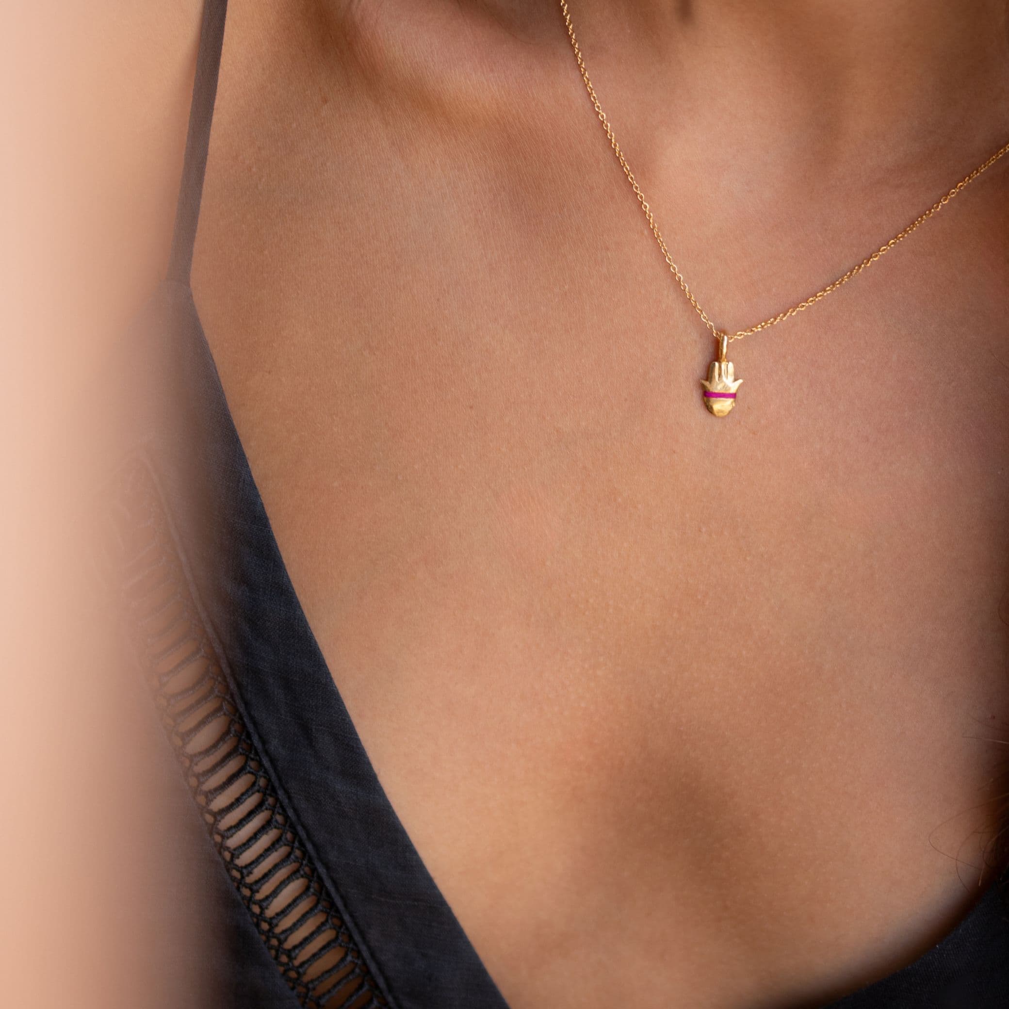 The Tiny Talisman Hamsa Necklace