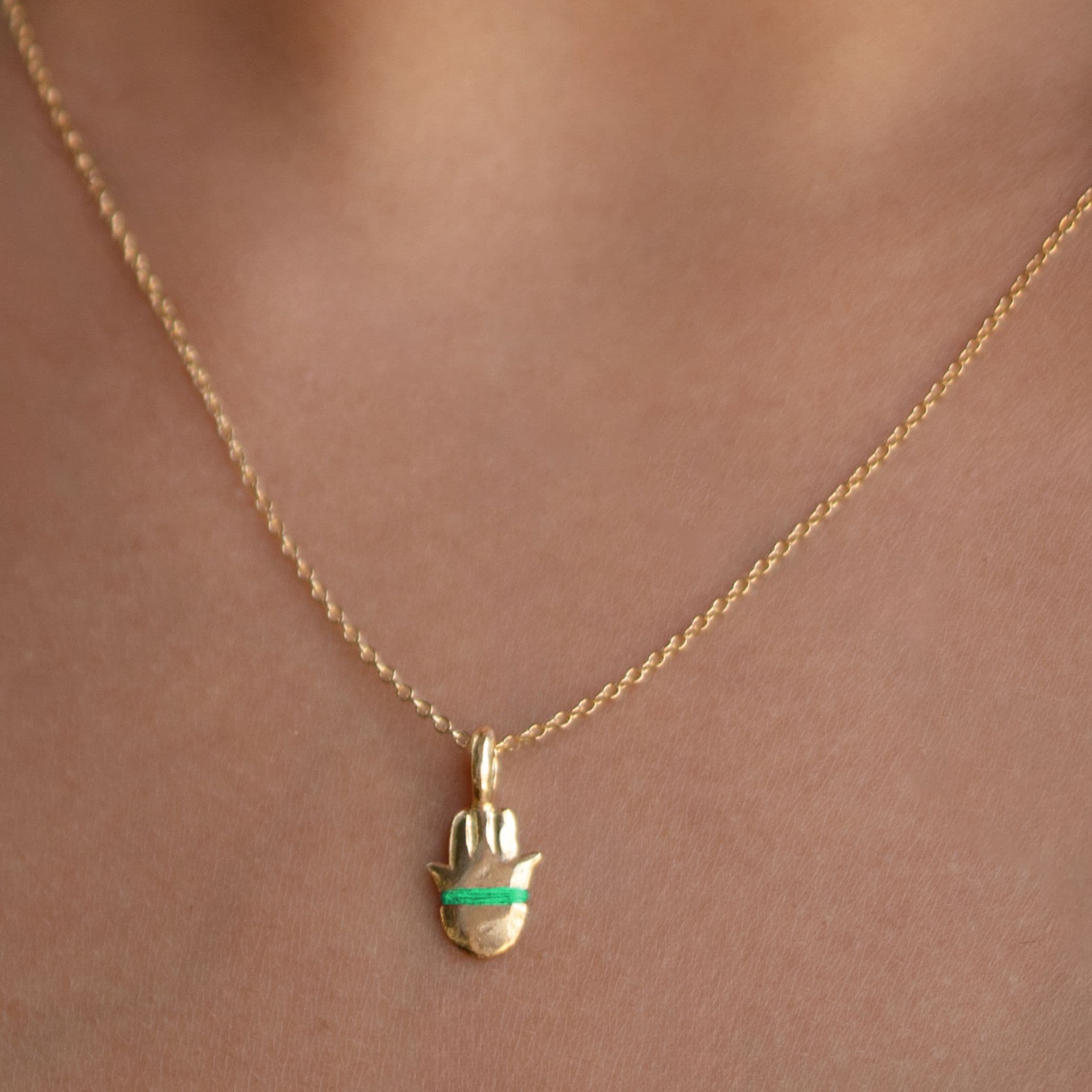 The Tiny Talisman Hamsa Necklace - Thousand Fibres