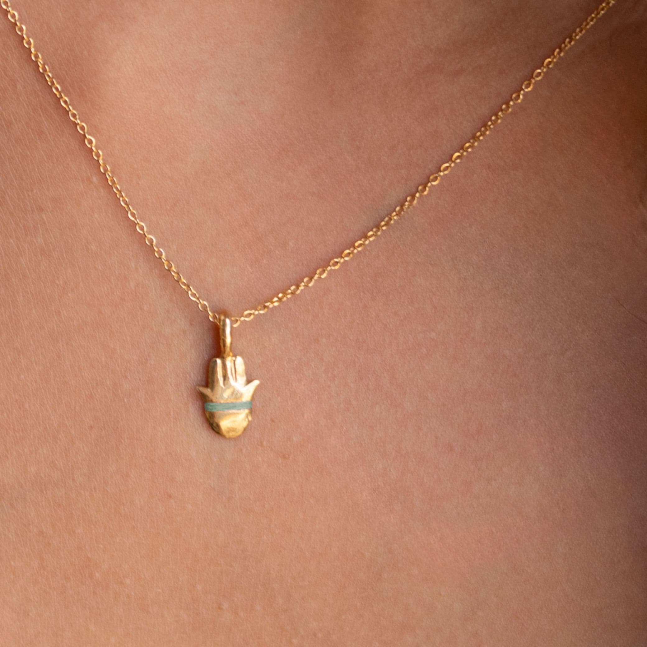 The Tiny Talisman Hamsa Necklace - Thousand Fibres