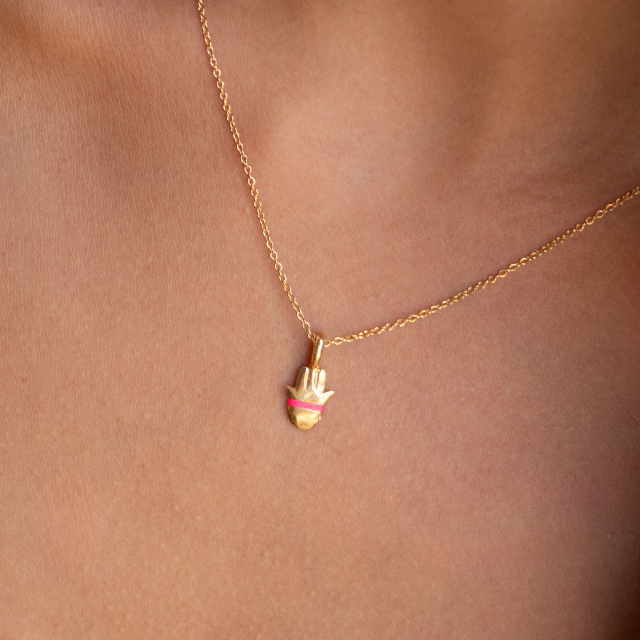 The Tiny Talisman Hamsa Necklace - Thousand Fibres