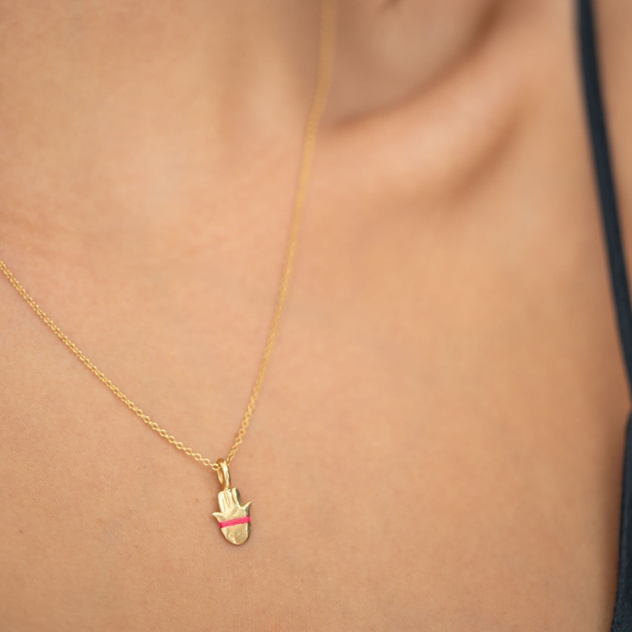 The Tiny Talisman Hamsa Necklace - Thousand Fibres