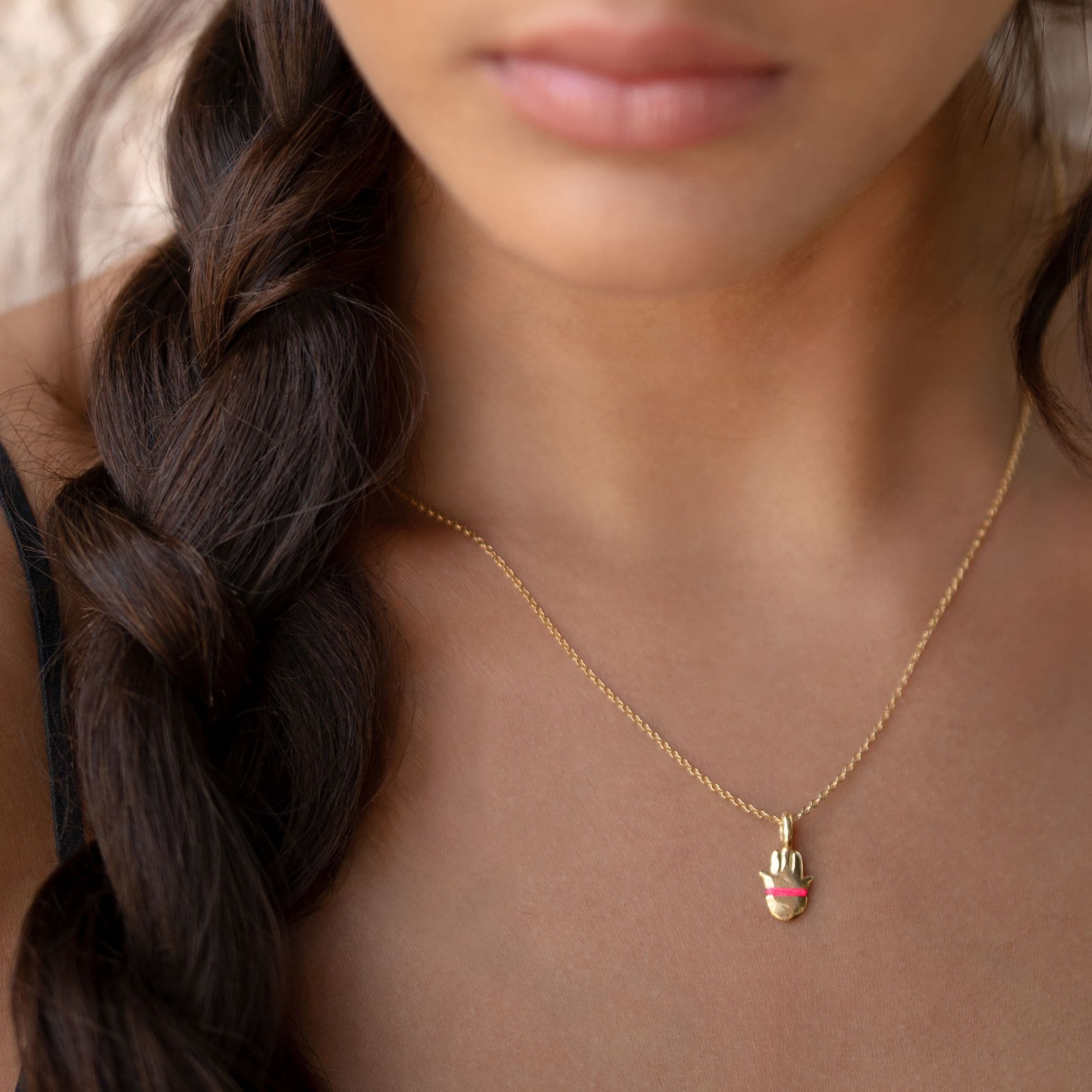 The Tiny Talisman Hamsa Necklace - Thousand Fibres