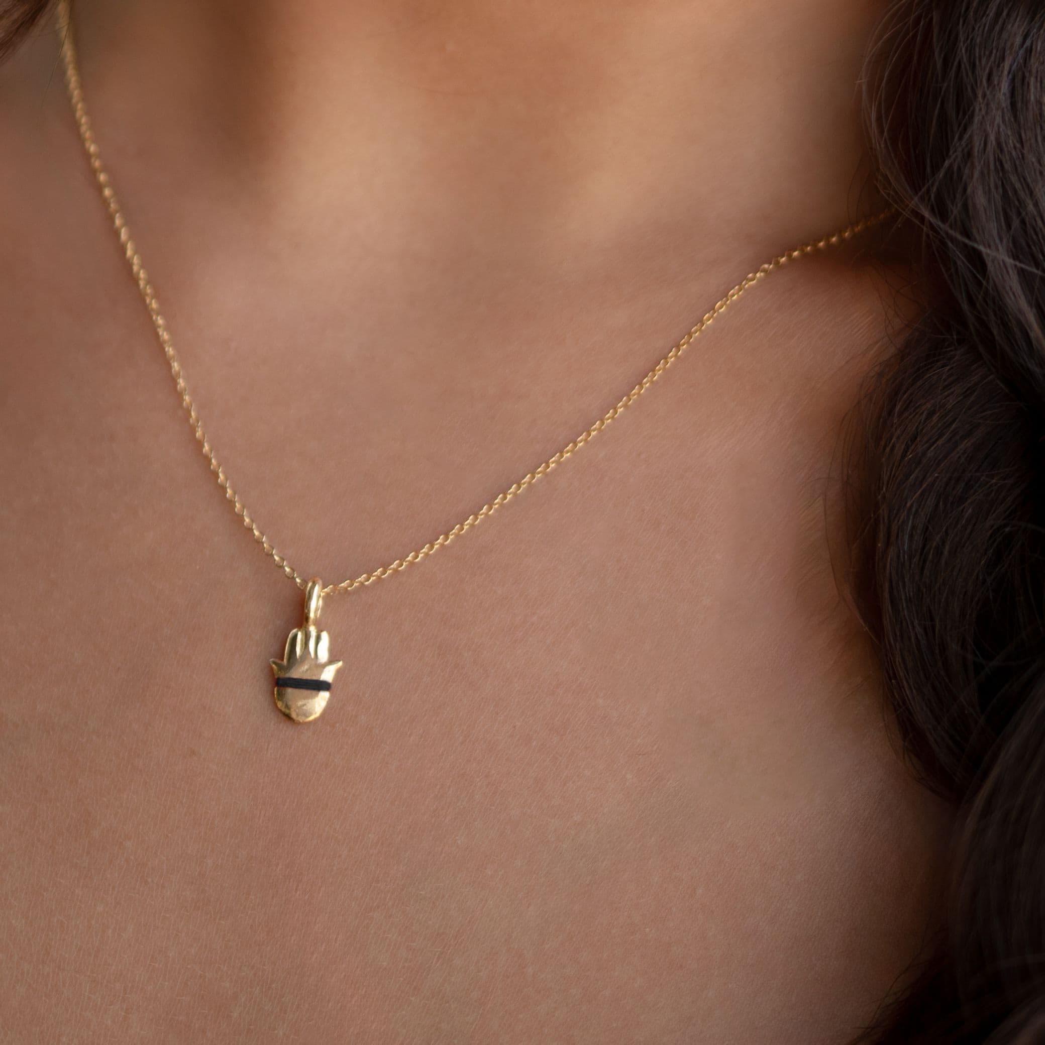 The Tiny Talisman Hamsa Necklace - Thousand Fibres