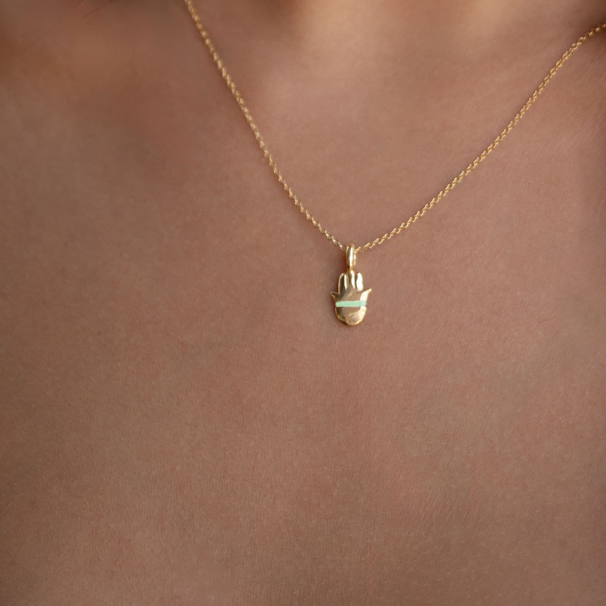 The Tiny Talisman Hamsa Necklace - Thousand Fibres