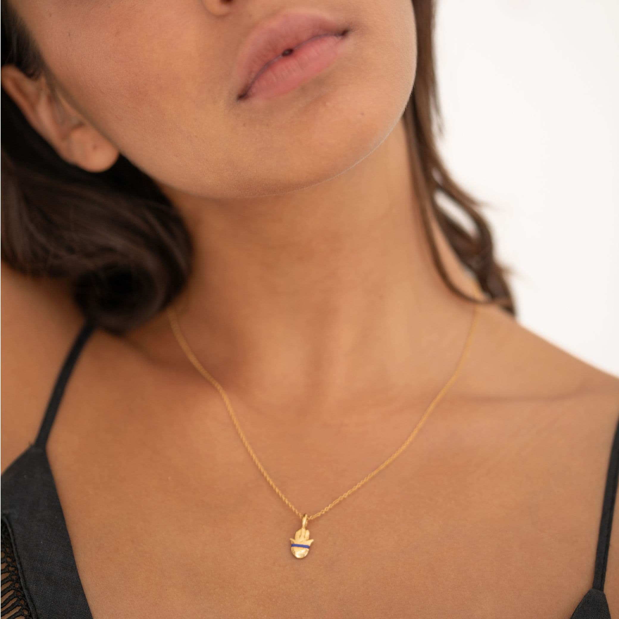 The Tiny Talisman Hamsa Necklace - Thousand Fibres