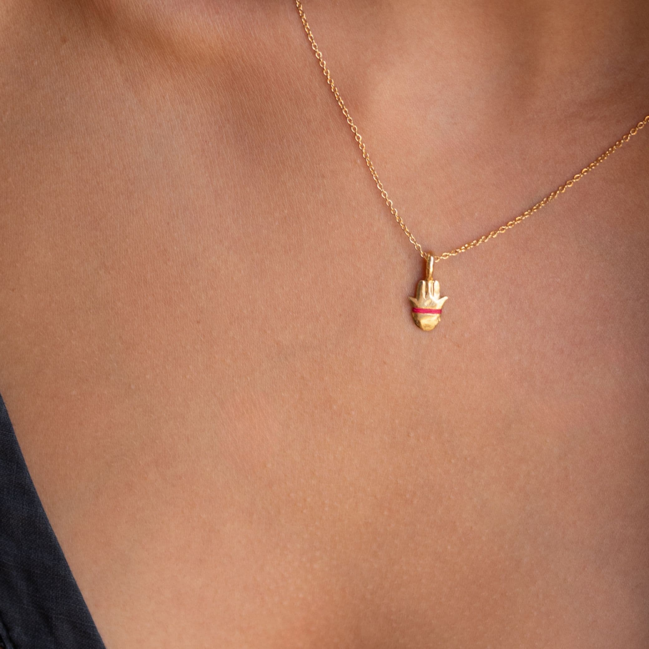 The Tiny Talisman Hamsa Necklace - Thousand Fibres